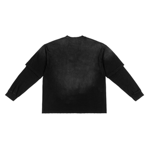 Sunfade Hand-Frayed Faux Two-Piece T-Shirt
