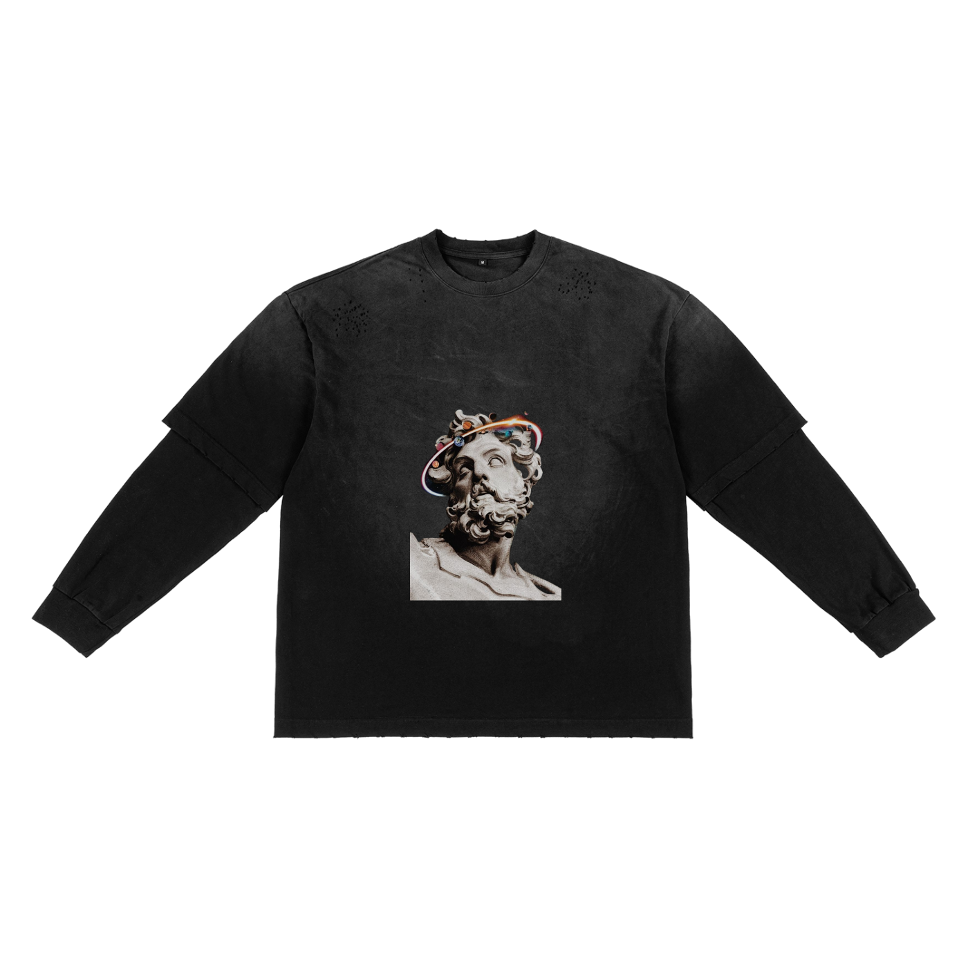 Sunfade Hand-Frayed Faux Two-Piece T-Shirt