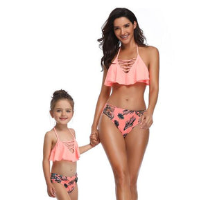 Matching Family Mother Girl Bikini 2020 Swimsuit Swimwear Women Swimsuit Children Baby Kid Beach Swimwear biquini infantil
