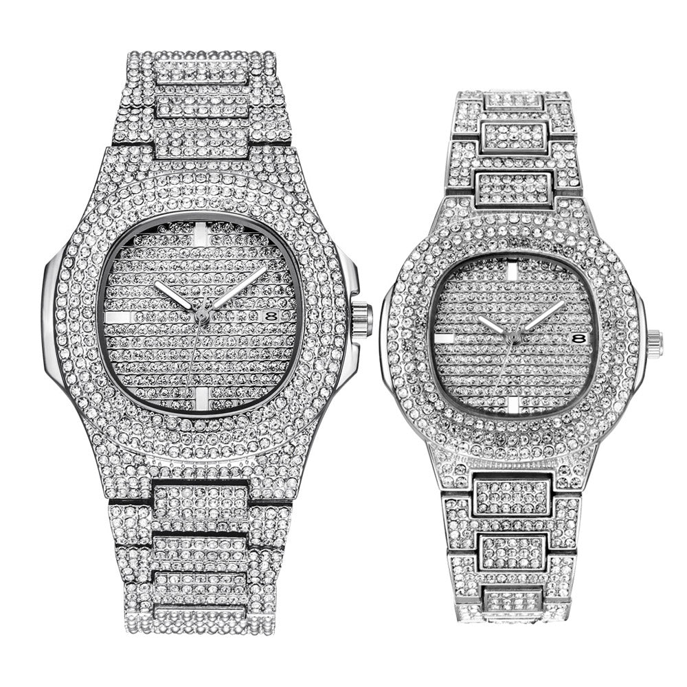 ICE-Out Bling Diamond Luxury Watch Men Gold Hip Hop iced out watch Men Gold Quartz Watches Stainless Steel relogio