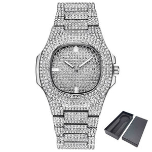 ICE-Out Bling Diamond Luxury Watch Men Gold Hip Hop iced out watch Men Gold Quartz Watches Stainless Steel relogio