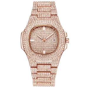 ICE-Out Bling Diamond Luxury Watch Men Gold Hip Hop iced out watch Men Gold Quartz Watches Stainless Steel relogio