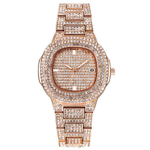 ICE-Out Bling Diamond Luxury Watch Men Gold Hip Hop iced out watch Men Gold Quartz Watches Stainless Steel relogio