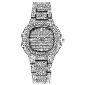 ICE-Out Bling Diamond Luxury Watch Men Gold Hip Hop iced out watch Men Gold Quartz Watches Stainless Steel relogio