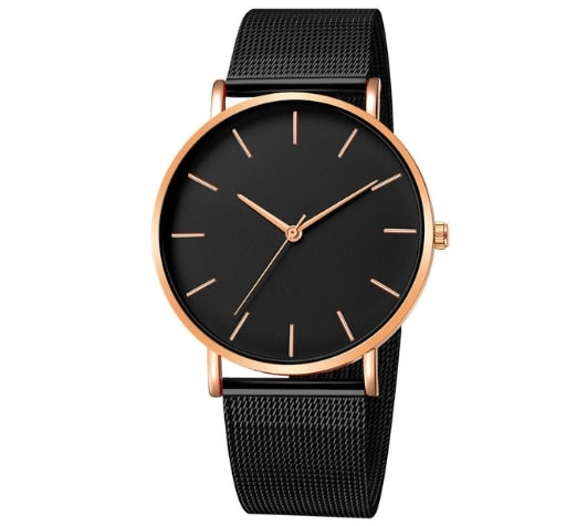 Minimalist Men Fashion Ultra Thin Watches Simple Men Business Stainless Steel Mesh Belt Quartz Watch Relogio Masculino