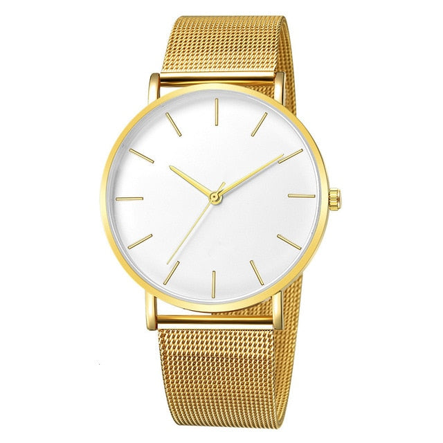 Minimalist Men Fashion Ultra Thin Watches Simple Men Business Stainless Steel Mesh Belt Quartz Watch Relogio Masculino