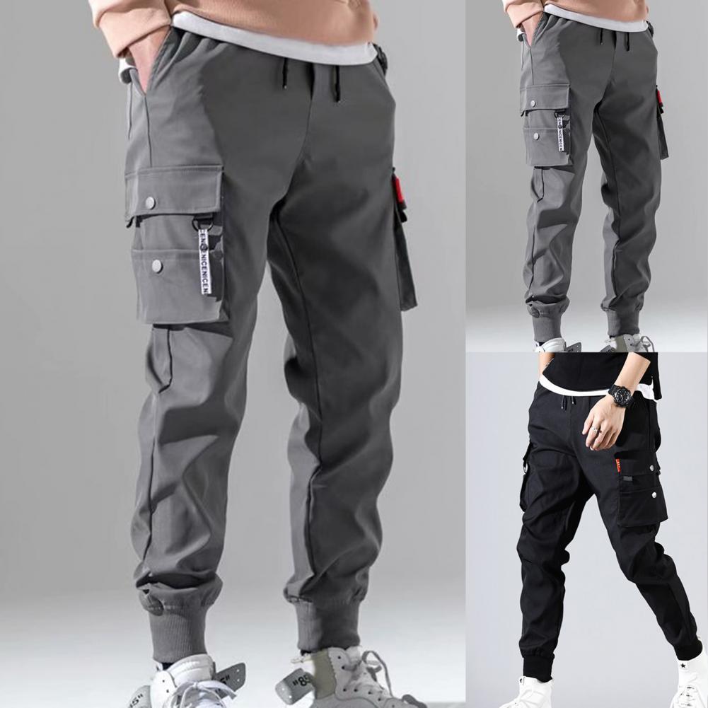 Hot！Autumn Men Pants Hip Hop Harem Joggers Pants 2022 New Male Trousers Mens Solid Multi-pocket Cargo Pants Skinny Fit Sweatpants