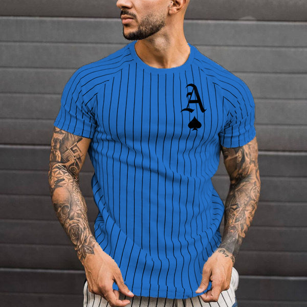 American Football Print T-shirt, Men's Casual Street Style Stretch Round  Neck Tee Shirt For Summer - Temu